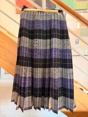 Purple Tartan Pendleton Pleated Skirt